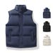 Men's Slim Fit Vest Jacket - Winter Warm Fleece Lined Sleeveless Coat, Casual Solid Color Stand Collar Outerwear For Urban Style_viptrois.com