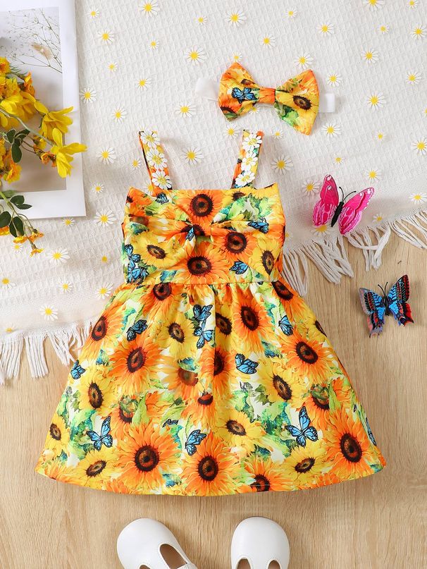Kids' Clothing Summer Full Body Printed Suspender Dress_viptrois.com