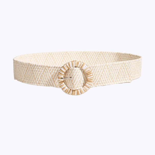 Women's Belts Women's Pp Straw Woven Buckle Belt Fashionable And Versatile Dress Wide Waist Seal Literary And Fresh Wide Belt_viptrois.com