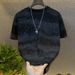 2025 Diamond-encrusted Men's Short-sleeved Top, Trendy Korean Style Gradient Perforated Starry Sky Round Neck T-shirt For Men_viptrois.com