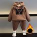 Kid's Clothing Boys Winter Fleece Sweater Suit Children's Stylish Baby Sportswear Autumn And Winter Thick Two Piece Suit_viptrois.com