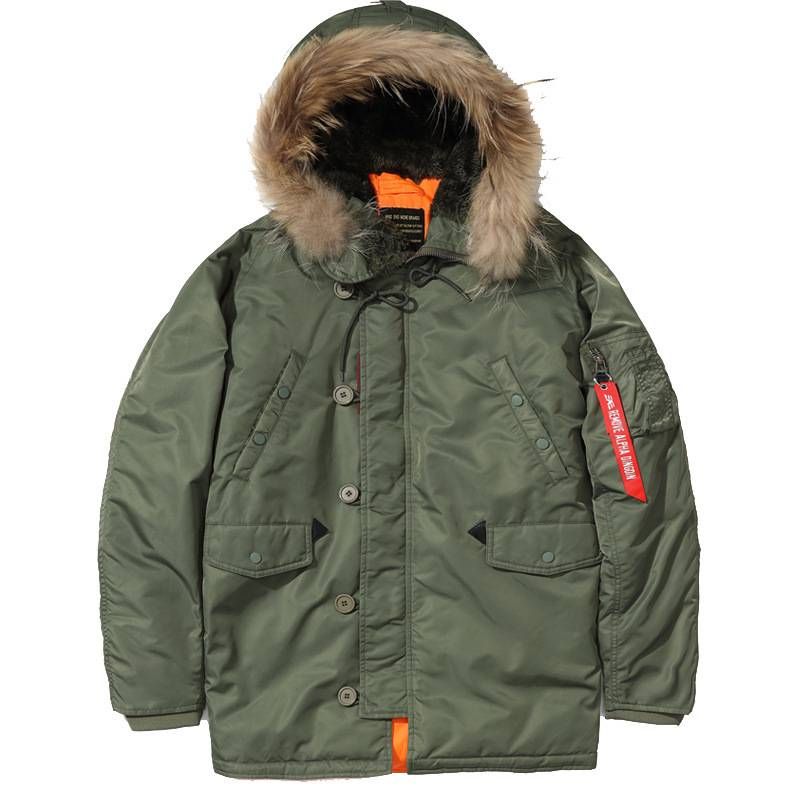 Martin N3B Coat American Style Flight Cotton Jacket Cold Proof Windproof Warm Mid Length Windbreaker Men's Trendy_viptrois.com