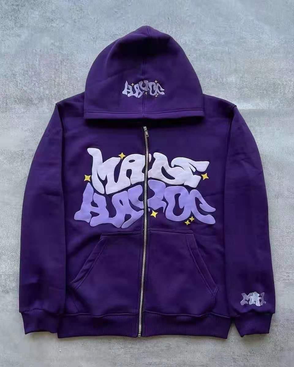 Men's Clothing European And American Joint Trend Y2K Gothic Punk Hip Hop Fashion Zipper Digital Printing Hoodie_viptrois.com