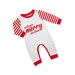 Christmas Red and white striped letter color matching Christmas family dress printed home dress pajamas_viptrois.com