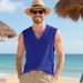 Men's Lightweight Breathable V-Neck Sleeveless Tank Top For Summer Gym Training & Vacation Wear_viptrois.com