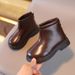 Two Cotton New Fashion Children's Fashion Boots Boys British Style Cotton Boots Girls Fashion Leather Boots Windproof Warm Trendy_viptrois.com