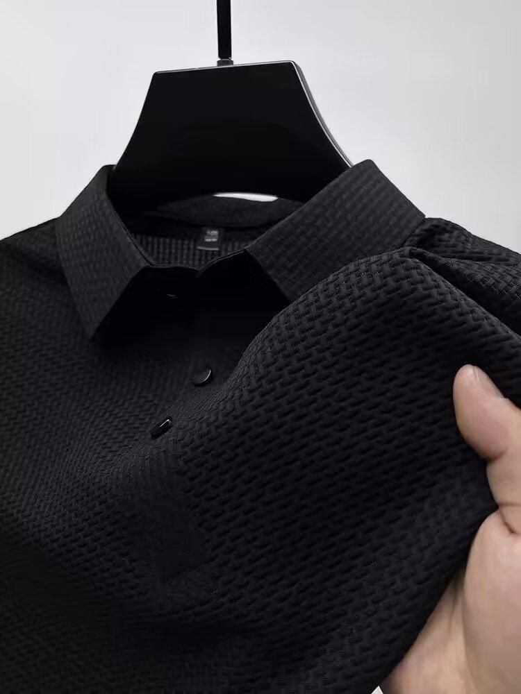 Polo Shirt Men's Summer New Solid Color Lapel Half Sleeved Shirt Top Trendy Short Sleeved T Shirt_viptrois.com