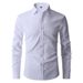 Men's Clothing Men's Slim Fit Long Sleeve Dress Shirt - Formal & Casual Solid Color Wedding Office Business Shirt - Breathable Polyester Blend_viptrois.com