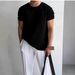2025 Hollow Summer Thin Round Neck Knitted Sweater Short Sleeve Men's Casual Trend All Match Light Mature Style Breathable Shirt_viptrois.com