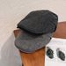 Fashion Striped Hat Men Woolen Beret Autumn Winter Warm Casual Forward Duckbill Cap Trendy_viptrois.com