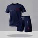 Men's Clothing Summer Casual Short Sleeved Two Piece Suit_viptrois.com