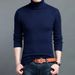 Men's High Neck Solid Color Sweater - Warm Wool Blend Knitwear Slim Fit Casual Pullover For Winter_viptrois.com