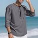 Men's Clothing New Casual Beach Men's Shirt European And American Cotton And Linen Middle Eastern Desert Style Long Sleeved Polo Shirt_viptrois.com