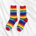 Rainbow Socks For Women Of The Tube All Match Ins Super Hot HyunA Style Net Red Student Striped Color Socks_viptrois.com