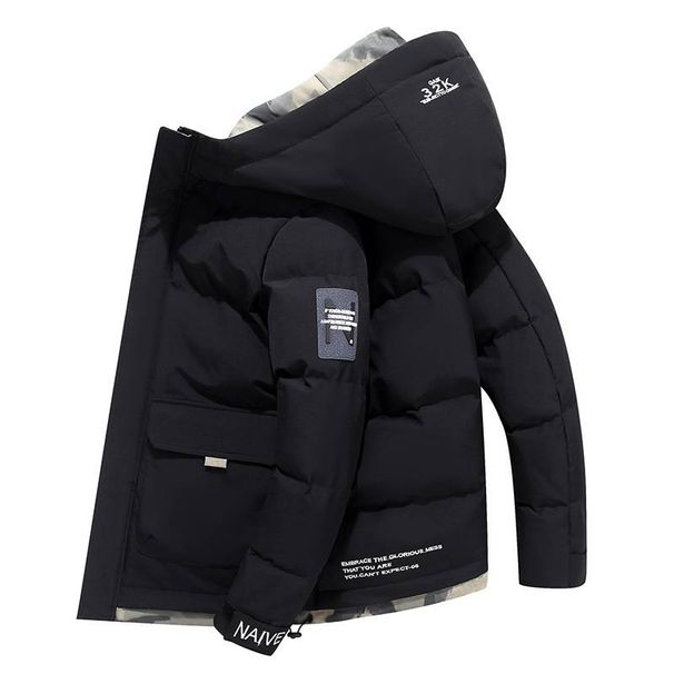 New Winter Men's Cotton-padded Jacket, Short And Thick Cotton-padded Jacket, Korean-style Trendy Down Cotton-padded Jacket With Hood_viptrois.com