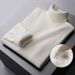 Men's Premium Velvet Turtleneck Sweater – Winter Slim Fit Knit Pullover With Lapel Collar (Camel/Dark Gray/Black/White/Blue,_viptrois.com