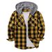 New Fleece Plaid Size Double Pocket Hooded Casual Men's Shirt_viptrois.com