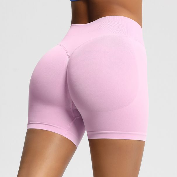 Seamless Three-Section Fitness For Women High Waist Peach Hip Lift Sports Tight Quick-Dry Yoga Shorts_viptrois.com