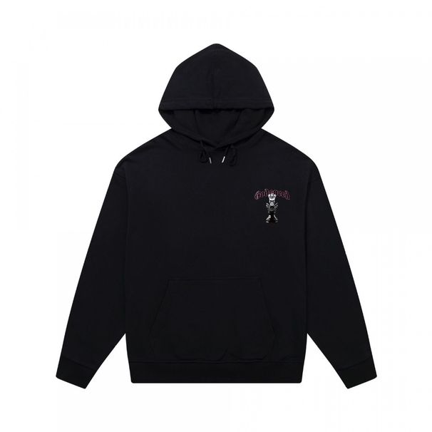 Trendy Brand Skull Print Heavy Cotton Unisex High Street Hooded Sweatshirt Long Sleeve Fashion_viptrois.com