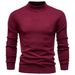 Pure Autumn Winter Cross-Border Trade Thickened Warm Mid-Neck Slim Fit Sweater Men's Multi-Color Knitted Long Sleeve_viptrois.com