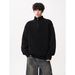 Trendy Half-Zip High Neck Solid Color For Men, Loose Fit, Autumn Winter, Japanese Lazy Style, Couple's Versatile Knitted_viptrois.com