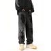 Men's Clothing American Vibe Retro Spider Web Embroidered Ripped Patch Jeans For Men And Women High Street Loose Wide Leg Straight Trousers_viptrois.com