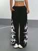 Unisex Hip-Hop Street Dance Joggers - Loose Fit Geometric Print Casual Pants For Men & Women (Polyester Blend, Plus Size Available)_viptrois.com
