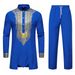 Men's Clothing New Men's Robe Fashion Hot Stamping Printing Suit Size Muslim Casual Two Piece Suit_viptrois.com