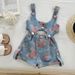 Children's Suit New Arrival Summer Korean Style Girls Sweet Spicy Flower Suspenders Denim Suit Thin Underwear Three Piece Suit Trendy_viptrois.com