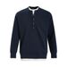 Color Block Two-Piece Casual Sweatshirt Men's Trendy American Style Spring Autumn Sports Shirt Half Button Round_viptrois.com