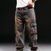 Men's Clothing pocket workwear jeans for men wide leg loose plus size fat guy cross lens_viptrois.com