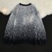 Watercolor Dip-Dye Cardigan – Unisex Cropped Knit With Ombre Effect & Soft Mohair-Like Texture_viptrois.com