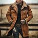 A Retro Long European And American Suede Jacket With Color Contrast And Patchwork For Men's Outerwear In Autumn And Winter 2025_viptrois.com