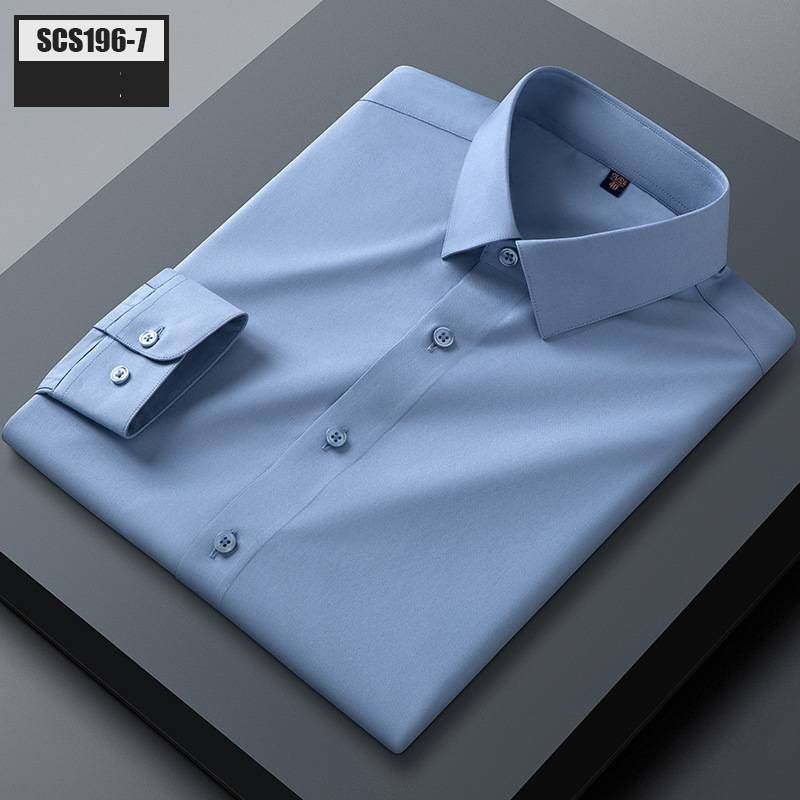 Men's Clothing Silk Long Sleeve Shirt - Wrinkle-Free Luxury Workwear, Breathable & Moisture-Wicking Business Casual Blouse, Slim Fit Office Attire_viptrois.com