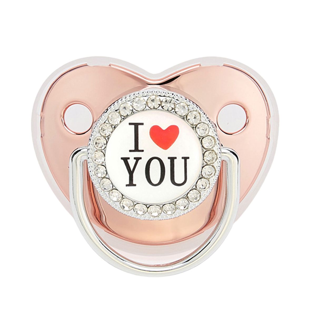 Jinleiou Baby Pacifier Heart Shape Reusable Silicone Comfortable Grip Dummy Pacifier for Household_viptrois.com