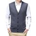Men's Wool Blend V-Neck Sleeveless Sweater Vest - Casual Solid Color Pullover For Autumn, Slim Fit, Lightweight & Breathable_viptrois.com