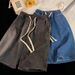 Retro Denim Shorts For Men And Women Summer Thin Style Trendy Brand Fashionable Loose Fit Casual Five-Point Pants_viptrois.com