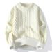European And American Multi-color Twist Sweater Couple 2025 Spring And Autumn New Knitted Sweater Lazy Style Retro Loose Thread Coat_viptrois.com