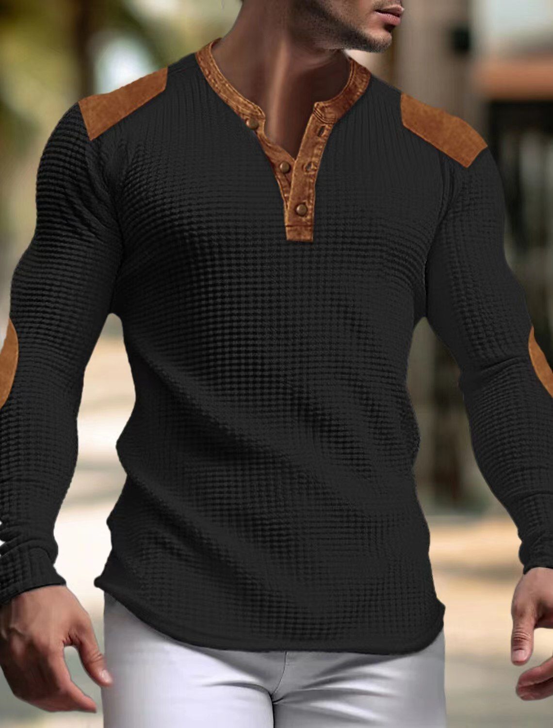 Pure 2023 Cross-Border 3D Breathable Men's Casual Sweatshirt Autumn V-Neck Top Popular Buckle In Stock European Retro_viptrois.com