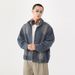 Men's Vintage Washed Denim Jacket - American Classic Relaxed Fit Workwear Coat With Distressed Finish_viptrois.com