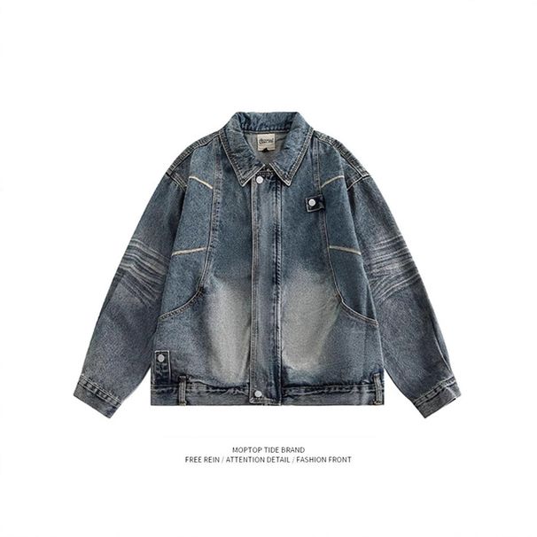 American For Men In Spring Autumn, With A Cool And Stylish Design. High Street Fashion Brand Workwear Denim Jacket,_viptrois.com
