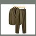 Linen-Blend Suit Set – Single-Breasted Relaxed Fit Suit Jacket & Trousers (100% Acetate) – Lightweight For Spring/Summer_viptrois.com