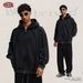 Men’s Vintage Heavy-Washed Fleece Tracksuit – Retro Zipper Hoodie & Straight-Leg Pants 2-Piece Outfit, Winter Warm Casual Streetwear_viptrois.com