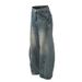Men's Clothing Retro Scimitar Pants Men's Niche Design Wide Leg Loose Handsome Jeans Couple Pants_viptrois.com