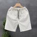 Men's Clothing Summer Men's Fashion Striped Shorts Men's Slim Fit Comfortable Breathable Outer Wear Casual Shorts_viptrois.com