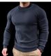 Men's Clothing Round Neck Sweater Heavy Knitted Tops Heavyweight Knit Sweater Slim Fit Round Neck Pullover Casual Long Sleeve Top For Teens & Adults_viptrois.com