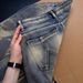 Unisex American Style Hip Hop Lightning Bolt Pattern Denim Capri Shorts Retro Washed Loose Wide Leg Cross Border Men's Clothing_viptrois.com
