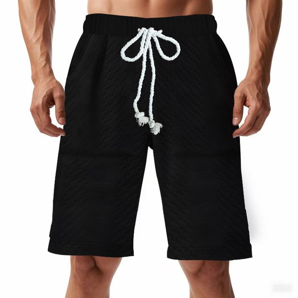Men's Clothing Summer Hot Sale Men's Heavy Knitted Jacquard Trend High Street Casual Loose Short Sleeved_viptrois.com