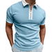 Men's Slim Fit Polo Shirt Short Sleeve Printed Zipper Pullover Top_viptrois.com