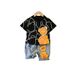 Mother & Kids New Summer Children's Suit, Boy's Round Neck T-Shirt Suit, Korean Style Children's Clothing, Baby Girl Short-Sleeved Two-Piece Set_viptrois.com